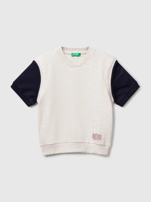 Benetton, Short Sleeve Sweatshirt, size 116, Light Gray, Kids United Colors of Benetton