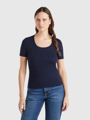 Benetton, Short Sleeve T-shirt In Long Fiber Cotton, size XXS, Dark Blue, Women United Colors of Benetton