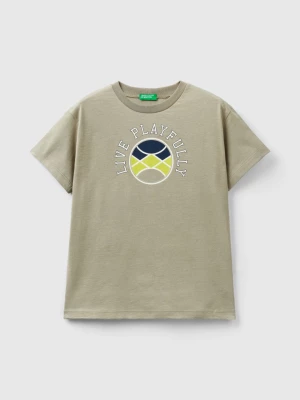 Benetton, Short Sleeve T-shirt In Organic Cotton, size 2XL, Light Green, Kids United Colors of Benetton