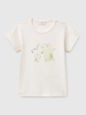 Benetton, Short Sleeve T-shirt In Cotton, size 82, White, Kids United Colors of Benetton