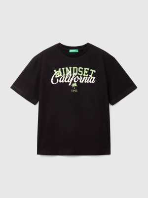 Benetton, Short Sleeve T-shirt In Cotton, size XL, Black, Kids United Colors of Benetton