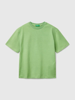 Benetton, Short Sleeve T-shirt In Cotton, size XL, Green, Kids United Colors of Benetton