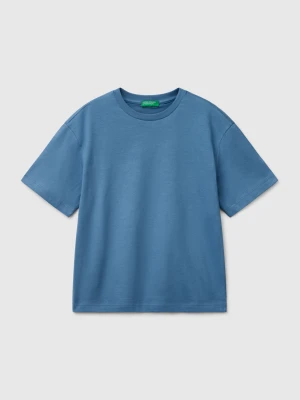 Benetton, Short Sleeve T-shirt In Cotton, size XL, Light Blue, Kids United Colors of Benetton