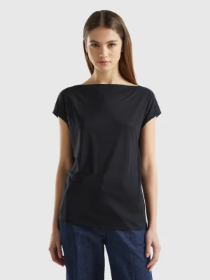 Benetton, Short Sleeve T-shirt In Sustainable Viscose, size XXS, Black, Women United Colors of Benetton