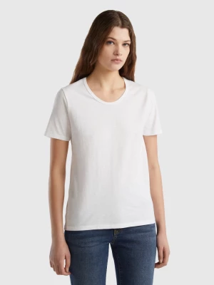 Benetton, Short Sleeve T-shirt Lightweight Cotton, size S, White, Women United Colors of Benetton