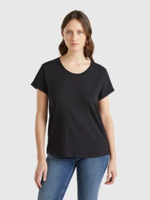 Benetton, Short Sleeve T-shirt Lightweight Cotton, size XXS, Black, Women United Colors of Benetton