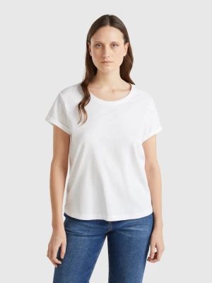 Benetton, Short Sleeve T-shirt Lightweight Cotton, size XXS, White, Women United Colors of Benetton