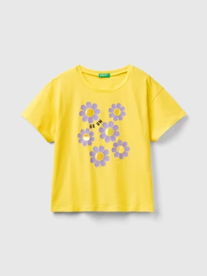 Benetton, Short Sleeve T-shirt With Print, size 2XL, Yellow, Kids United Colors of Benetton