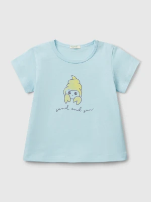 Benetton, Short Sleeve T-shirt With Print, size 82, Light Blue, Kids United Colors of Benetton