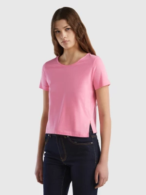 Benetton, Short Sleeve T-shirt With Slit, size XXS, Pink, Women United Colors of Benetton