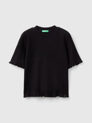 Benetton, Short Sleeve Turtleneck T-shirt, size 2XL, Black, Kids United Colors of Benetton