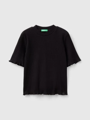 Benetton, Short Sleeve Turtleneck T-shirt, size L, Black, Kids United Colors of Benetton