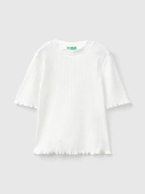 Benetton, Short Sleeve Turtleneck T-shirt, size M, Creamy White, Kids United Colors of Benetton