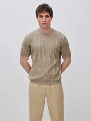 Benetton, Short-sleeved Linen Blend Sweater, Size: XL, Light Green, Men United Colors of Benetton