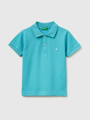 Benetton, Short-sleeved Polo In Pure Cotton, Size: 116, Aqua, Kids United Colors of Benetton
