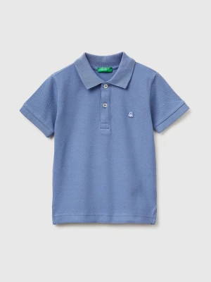 Benetton, Short-sleeved Polo In Pure Cotton, Size: 116, Light Blue, Kids United Colors of Benetton