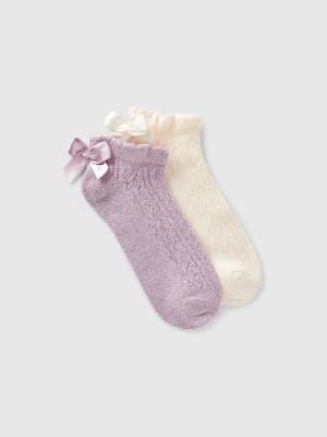 Benetton, Short Socks With Bow, size 39-41, Multi-color, Kids United Colors of Benetton