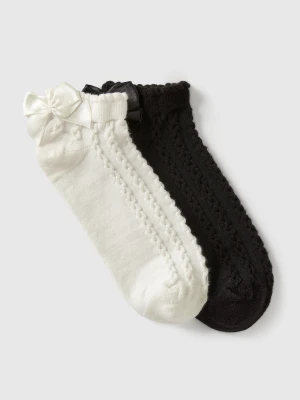 Benetton, Short Socks With Bow, Size: 39-41, Multi-color, Kids United Colors of Benetton