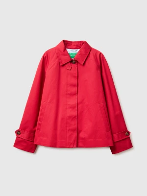 Benetton, Short Trench Coat, Size: XS, Strawberry, Women United Colors of Benetton