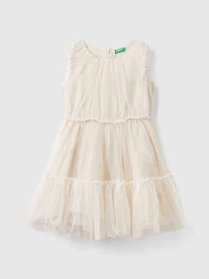 Benetton, Short Tulle Dress, size 2XL, Creamy White, Kids United Colors of Benetton