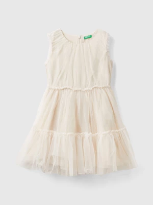 Benetton, Short Tulle Dress, size 3XL, Creamy White, Kids United Colors of Benetton