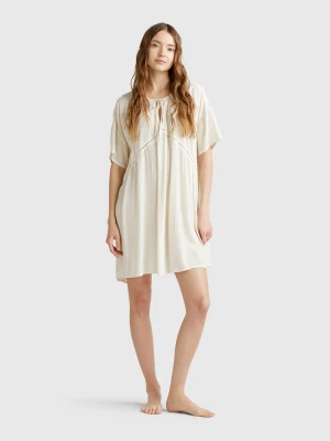 Benetton, Short Wide Dress, size XS, Creamy White, Women United Colors of Benetton