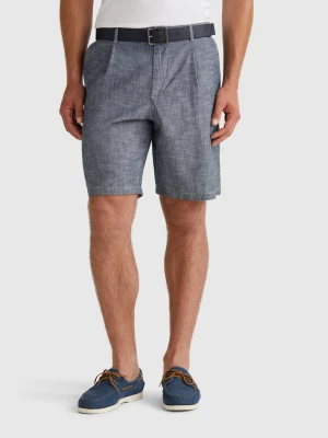 Benetton, Shorts In Chambray, size 48, Blue, Men United Colors of Benetton