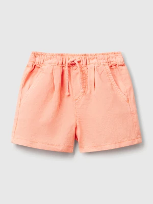 Benetton, Shorts In Linen Blend, size 82, Peach, Kids United Colors of Benetton