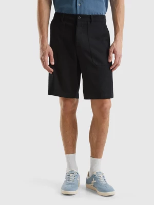 Benetton, Shorts In Modal® And Cotton Blend, size 42, Black, Men United Colors of Benetton