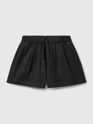 Benetton, Shorts In Pure Cotton, size XL, Black, Kids United Colors of Benetton