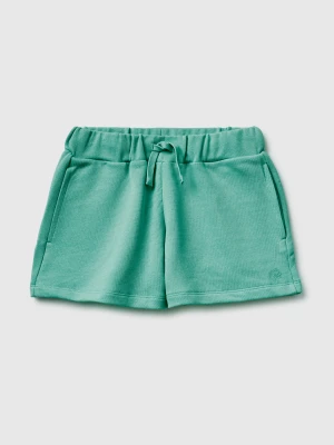 Benetton, Shorts In Sweat Fabric With Drawstring, Size: XL, Aqua, Kids United Colors of Benetton