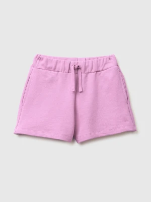 Benetton, Shorts In Sweat Fabric With Drawstring, Size: XL, Lilac, Kids United Colors of Benetton