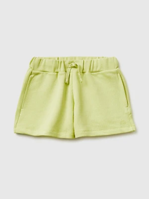 Benetton, Shorts In Sweat Fabric With Drawstring, Size: XL, Lime, Kids United Colors of Benetton