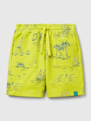 Benetton, Shorts With Beach Print, size 116, Lime, Kids United Colors of Benetton