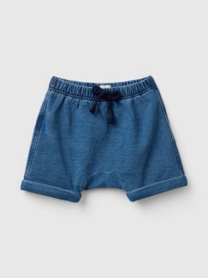 Benetton, Shorts With Denim Look Sweat Patch, size 56, Blue, Kids United Colors of Benetton