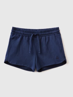 Benetton, Shorts With Drawstring In Organic Cotton, size 104, Dark Blue, Kids United Colors of Benetton