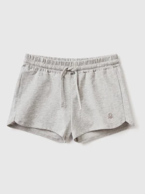 Benetton, Shorts With Drawstring In Organic Cotton, size 104, Light Gray, Kids United Colors of Benetton