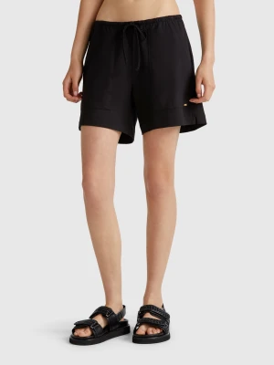 Benetton, Shorts With Drawstring, size XS, Black, Women United Colors of Benetton