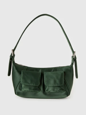 Benetton, Shoulder Bag With Pockets, Size: OS, Military Green, Women United Colors of Benetton