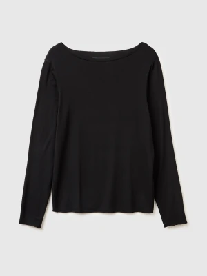Benetton, Silk Blend Undershirt Sweater, Size: XXS, Black, Women United Colors of Benetton
