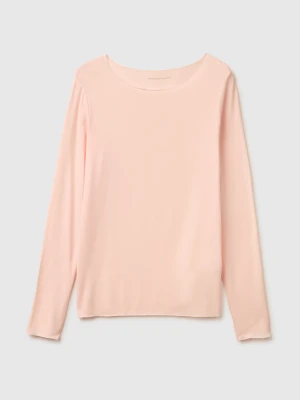 Benetton, Silk Blend Undershirt Sweater, Size: XXS, Soft Pink, Women United Colors of Benetton