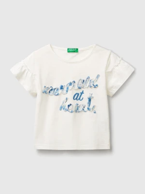 Benetton, T-shirt With Applique, size 116, Creamy White, Kids United Colors of Benetton