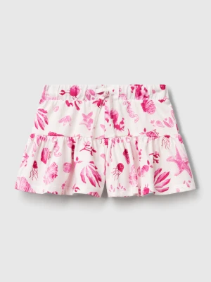 Benetton, White Shorts With Pink Shells, size 116, Pink, Kids United Colors of Benetton