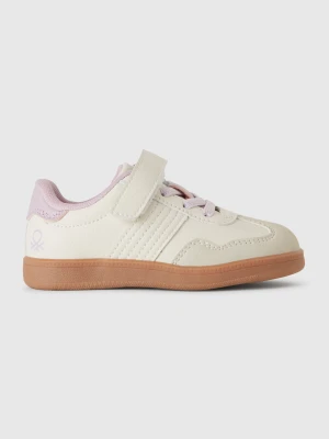 Benetton, Sneakers In Imitation Leather And Suede, size 30, Creamy White, Kids United Colors of Benetton