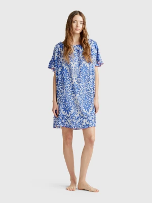 Benetton, Kaftan With Pattern Print, size OS, Blue, Women United Colors of Benetton