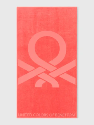 Benetton, Jacquard Beach Towel, size OS, Coral, Men United Colors of Benetton