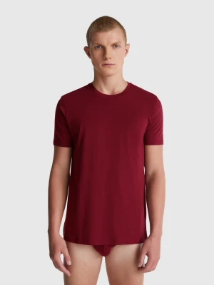 Benetton, Long Fiber Cotton T-shirt, Size: XL, Burgundy, Men United Colors of Benetton