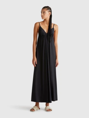 Benetton, Dress In Viscose And Cotton Blend, size L, Black, Women United Colors of Benetton