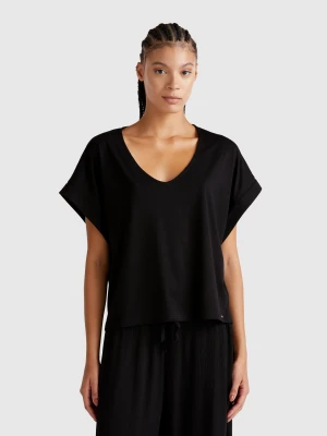 Benetton, Boxy Fit T-shirt, size XXS, Black, Women United Colors of Benetton