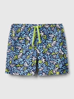 Benetton, Patterned Swim Trunks In Nylon, size XXS, Multi-color, Kids United Colors of Benetton